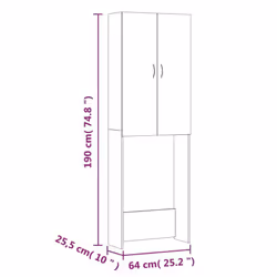 vidaXL Washing Machine Cabinet Bathroom Laundry Room Cupboard Storage Rack - brown oak - Additional view 10