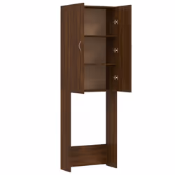 vidaXL Washing Machine Cabinet Bathroom Laundry Room Cupboard Storage Rack - brown oak - Additional view 7