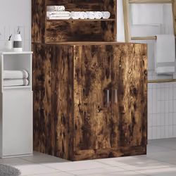 vidaXL Washing Machine Cabinet Bathroom Laundry Room Cupboard Storage Rack - smoked oak