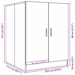 vidaXL Washing Machine Cabinet Bathroom Laundry Room Cupboard Storage Rack - smoked oak - Additional view 8