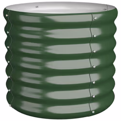vidaXL Garden Planter Flower Pot Planter Pot Powder-coated Steel Raised Bed - green, 40 x 40 x 36 cm