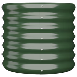 vidaXL Garden Planter Flower Pot Planter Pot Powder-coated Steel Raised Bed - green, 40 x 40 x 36 cm