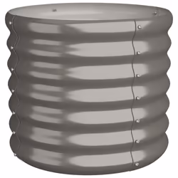 vidaXL Garden Planter Flower Pot Planter Pot Powder-coated Steel Raised Bed - grey, 40 x 40 x 36 cm
