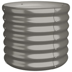 vidaXL Garden Planter Flower Pot Planter Pot Powder-coated Steel Raised Bed - grey, 40 x 40 x 36 cm