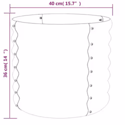 vidaXL Garden Planter Flower Pot Planter Pot Powder-coated Steel Raised Bed - grey, 40 x 40 x 36 cm