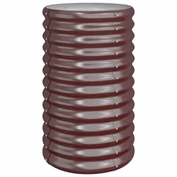 ) vidaXL Garden Planter Flower Pot Planter Pot Powder-coated Steel Raised Bed - Brown, 40 x 68 cm (Dia. x H