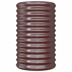 ) vidaXL Garden Planter Flower Pot Planter Pot Powder-coated Steel Raised Bed - Brown, 40 x 68 cm (Dia. x H
