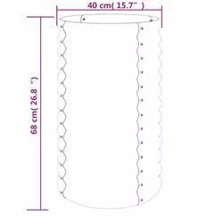 vidaXL Garden Planter Flower Pot Planter Pot Powder-coated Steel Raised Bed - anthracite, 40 x 40 x 68 cm