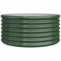 vidaXL Garden Planter Flower Pot Planter Pot Powder-coated Steel Raised Bed - green, 80 x 80 x 36 cm