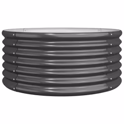vidaXL Garden Planter Flower Pot Planter Pot Powder-coated Steel Raised Bed - anthracite, 80 x 80 x 36 cm