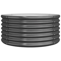 vidaXL Garden Planter Flower Pot Planter Pot Powder-coated Steel Raised Bed - anthracite, 80 x 80 x 36 cm