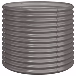 vidaXL Garden Planter Flower Pot Planter Pot Powder-coated Steel Raised Bed - grey, 80 x 80 x 68 cm