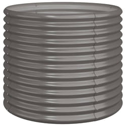vidaXL Garden Planter Flower Pot Planter Pot Powder-coated Steel Raised Bed - grey, 80 x 80 x 68 cm
