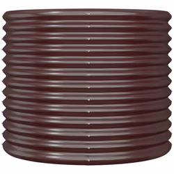 ) vidaXL Garden Planter Flower Pot Planter Pot Powder-coated Steel Raised Bed - Brown, 80 x 68 cm (Dia. x H - Additional view 2