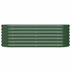 vidaXL Garden Planter Patio Flower Pot Raised Garden Bed Powder-coated Steel - green, 114 x 40 x 36 cm - Additional view 5