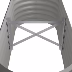 vidaXL Garden Planter Patio Flower Pot Raised Garden Bed Powder-coated Steel - grey, 114 x 40 x 36 cm