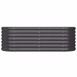 vidaXL Garden Planter Patio Flower Pot Raised Garden Bed Powder-coated Steel - anthracite, 114 x 40 x 36 cm - Additional view 4