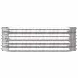 vidaXL Garden Planter Patio Flower Pot Raised Garden Bed Powder-coated Steel - silver, 114 x 40 x 36 cm - Additional view 5