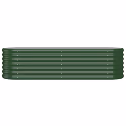 vidaXL Garden Planter Patio Flower Pot Raised Garden Bed Powder-coated Steel - green, 152 x 40 x 36 cm - Additional view 2