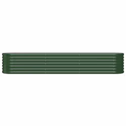 vidaXL Garden Planter Patio Flower Pot Raised Garden Bed Powder-coated Steel - green, 224 x 40 x 36 cm - Additional view 4