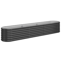 vidaXL Garden Planter Patio Flower Pot Raised Garden Bed Powder-coated Steel - anthracite, 224 x 40 x 36 cm