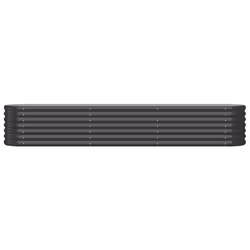 vidaXL Garden Planter Patio Flower Pot Raised Garden Bed Powder-coated Steel - anthracite, 224 x 40 x 36 cm