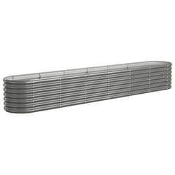 vidaXL Garden Planter Patio Flower Pot Raised Garden Bed Powder-coated Steel - grey, 260 x 40 x 36 cm