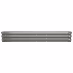 vidaXL Garden Planter Patio Flower Pot Raised Garden Bed Powder-coated Steel - grey, 260 x 40 x 36 cm