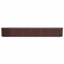 vidaXL Garden Planter Patio Flower Pot Raised Garden Bed Powder-coated Steel - brown, 260 x 40 x 36 cm - Additional view 2