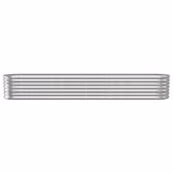 vidaXL Garden Planter Patio Flower Pot Raised Garden Bed Powder-coated Steel - silver, 260 x 40 x 36 cm - Additional view 2