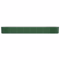 vidaXL Garden Planter Patio Flower Pot Raised Garden Bed Powder-coated Steel - green, 332 x 40 x 36 cm - Additional view 2