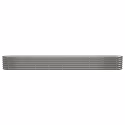 vidaXL Garden Planter Patio Flower Pot Raised Garden Bed Powder-coated Steel - grey, 332 x 40 x 36 cm - Additional view 2