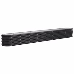 vidaXL Garden Planter Patio Flower Pot Raised Garden Bed Powder-coated Steel - anthracite, 332 x 40 x 36 cm