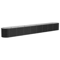 vidaXL Garden Planter Patio Flower Pot Raised Garden Bed Powder-coated Steel - anthracite, 332 x 40 x 36 cm