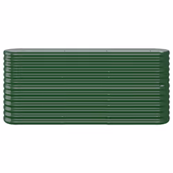 vidaXL Garden Planter Patio Flower Pot Raised Garden Bed Powder-coated Steel - green, 152 x 40 x 68 cm - Additional view 4
