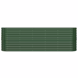 vidaXL Garden Planter Patio Flower Pot Raised Garden Bed Powder-coated Steel - green, 224 x 40 x 68 cm - Additional view 2
