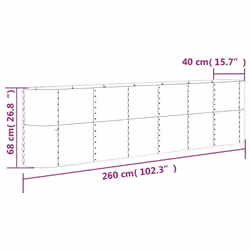 vidaXL Garden Planter Patio Flower Pot Raised Garden Bed Powder-coated Steel - green, 260 x 40 x 68 cm