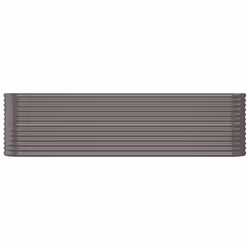 vidaXL Garden Planter Patio Flower Pot Raised Garden Bed Powder-coated Steel - grey, 260 x 40 x 68 cm - Additional view 2