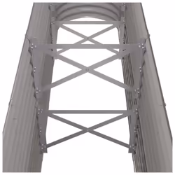 vidaXL Garden Planter Patio Flower Pot Raised Garden Bed Powder-coated Steel - grey, 260 x 40 x 68 cm - Additional view 4