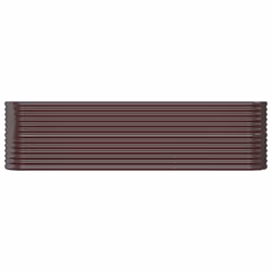 vidaXL Garden Planter Patio Flower Pot Raised Garden Bed Powder-coated Steel - brown, 260 x 40 x 68 cm