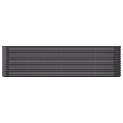 vidaXL Garden Planter Patio Flower Pot Raised Garden Bed Powder-coated Steel - anthracite, 260 x 40 x 68 cm - Additional view 2