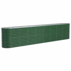 vidaXL Garden Planter Patio Flower Pot Raised Garden Bed Powder-coated Steel - green, 332 x 40 x 68 cm