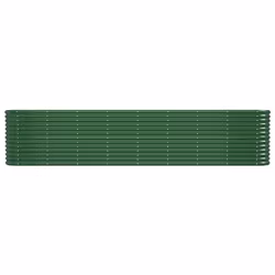 vidaXL Garden Planter Patio Flower Pot Raised Garden Bed Powder-coated Steel - green, 332 x 40 x 68 cm