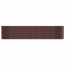 vidaXL Garden Planter Patio Flower Pot Raised Garden Bed Powder-coated Steel - brown, 332 x 40 x 68 cm