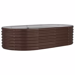 vidaXL Garden Planter Patio Flower Pot Raised Garden Bed Powder-coated Steel - brown, 152 x 80 x 36 cm - Additional view 5