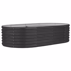 vidaXL Garden Planter Patio Flower Pot Raised Garden Bed Powder-coated Steel - anthracite, 152 x 80 x 36 cm - Additional view 5
