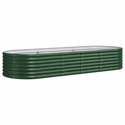 vidaXL Garden Planter Patio Flower Pot Raised Garden Bed Powder-coated Steel - green, 224 x 80 x 36 cm - Additional view 5
