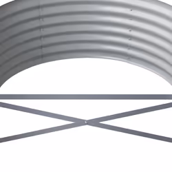 vidaXL Garden Planter Patio Flower Pot Raised Garden Bed Powder-coated Steel - silver, 224 x 80 x 36 cm - Additional view 4