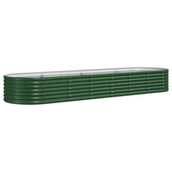 vidaXL Garden Planter Patio Flower Pot Raised Garden Bed Powder-coated Steel - green, 296 x 80 x 36 cm