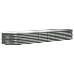 vidaXL Garden Planter Patio Flower Pot Raised Garden Bed Powder-coated Steel - grey, 296 x 80 x 36 cm